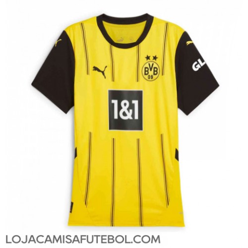 Camisa de Futebol Borussia Dortmund Equipamento Principal Mulheres 2024-25 Manga Curta